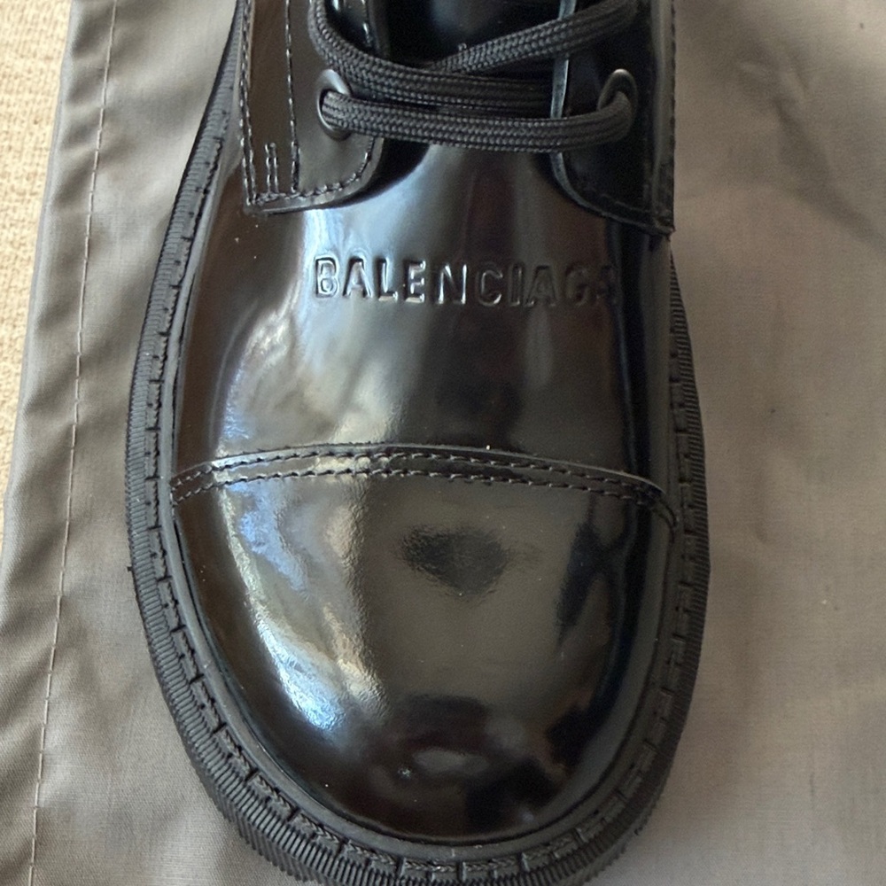 Balenciaga Black Lace-Up Combat Boots - Picture 3 of 5